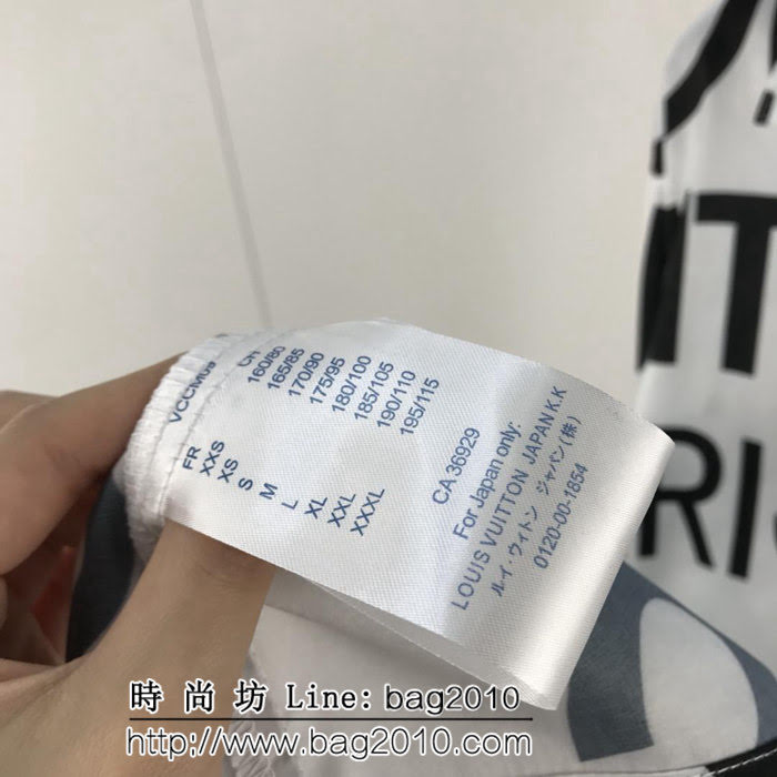 LV路易威登 19ss Galaxy星空系列 滿印英文字母圖案 真絲混紡男襯衫 男女同款 ydi1783